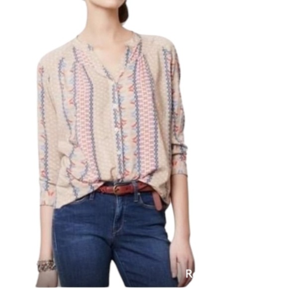 Anthropologie Maeve Button Front Blouse - Picture 1 of 5